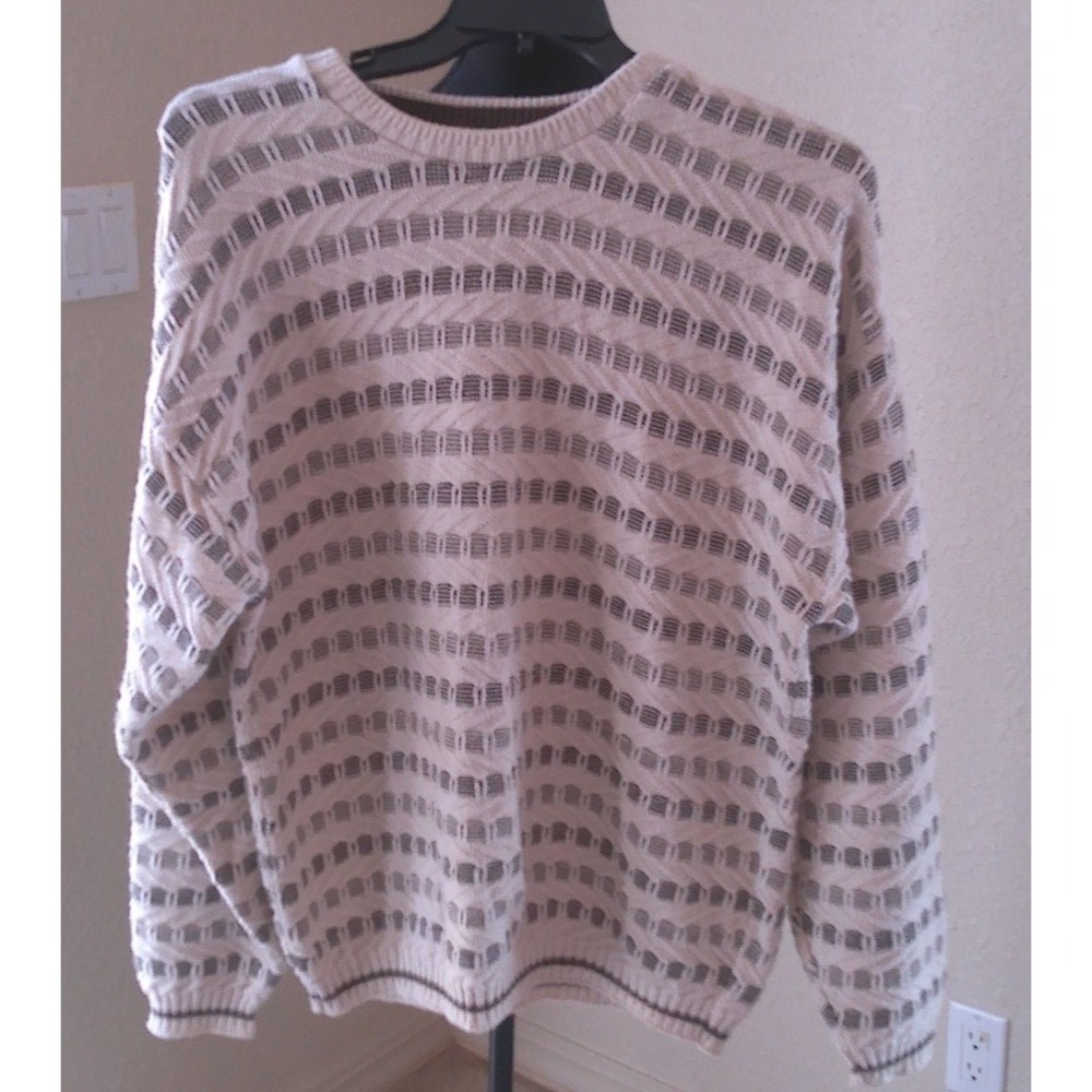 MENS BILL BLASS TAN KINT SWEATER LONG SLEEVE SIZE XL